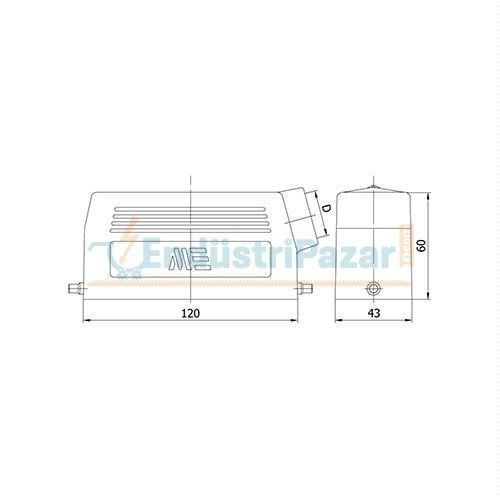 24*16A Fiş (Yan Giriş Tek Mandallı İçin) IP65 403541 METE ENERJİ