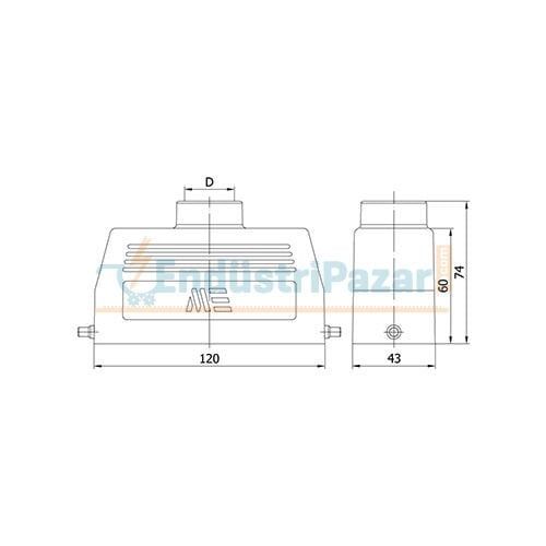 24*16A Uzatma Prizi (Üst Giriş Tek Mandallı İçin) IP65 403542 METE ENERJİ
