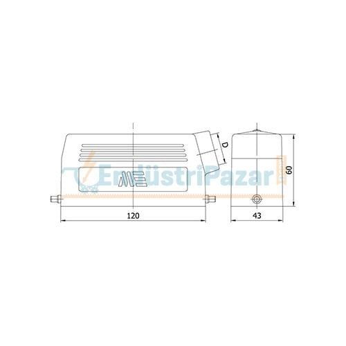 24*16A Uzatma Prizi (Yan Giriş Tek Mandallı İçin) IP65 403543 METE ENERJİ