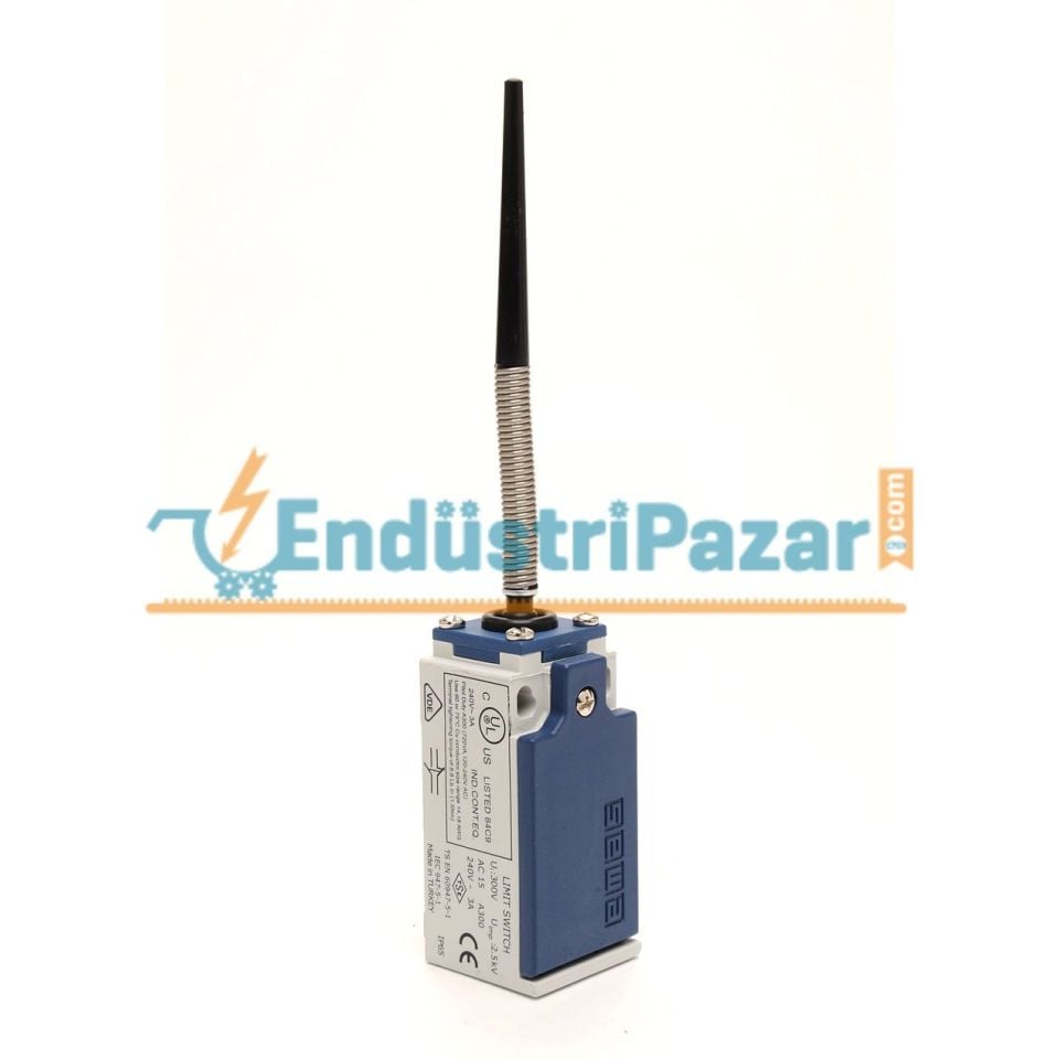 L5K13SOP101 AÇISAL HAREKETLİ UÇ TARAFI PLASTİK SPİRAL ÇOK YÖNLÜ KOL SINIR ŞALTERİ EMAS