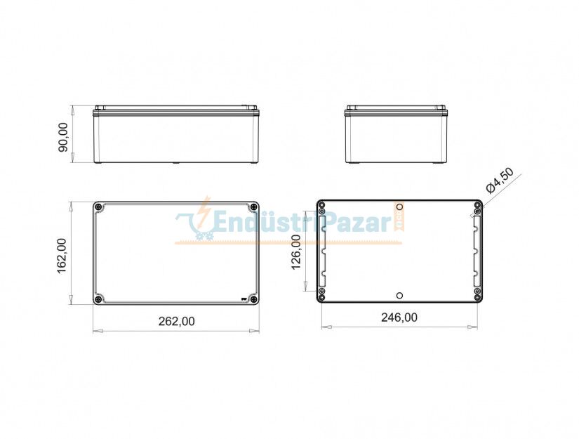 Ex-Proof Alüminyum Buat 160*260*90mm EXBB3-2153-1047 BEMİS