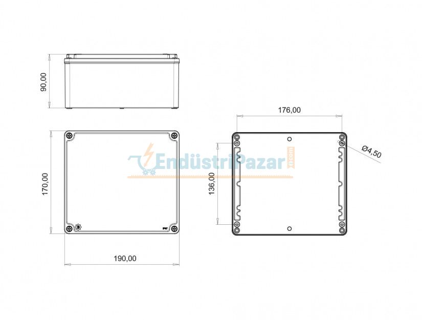 Ex-Proof Alüminyum Buat 170*190*90mm EXBB3-2831-0047 BEMİS