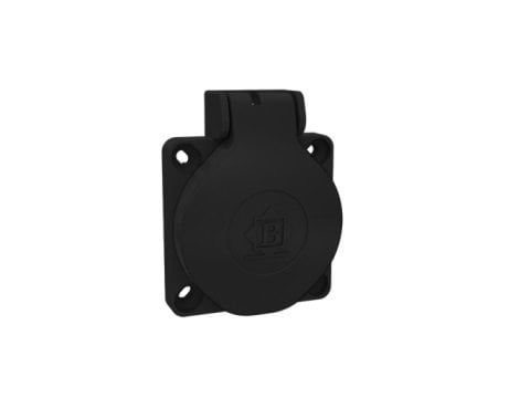 1*16A PLASTİK MONOFAZE PANO PRİZİ SİYAH GÖVDELİ (YATAY GİRİŞLİ) IP44 BEMİS BY9-1402-2700