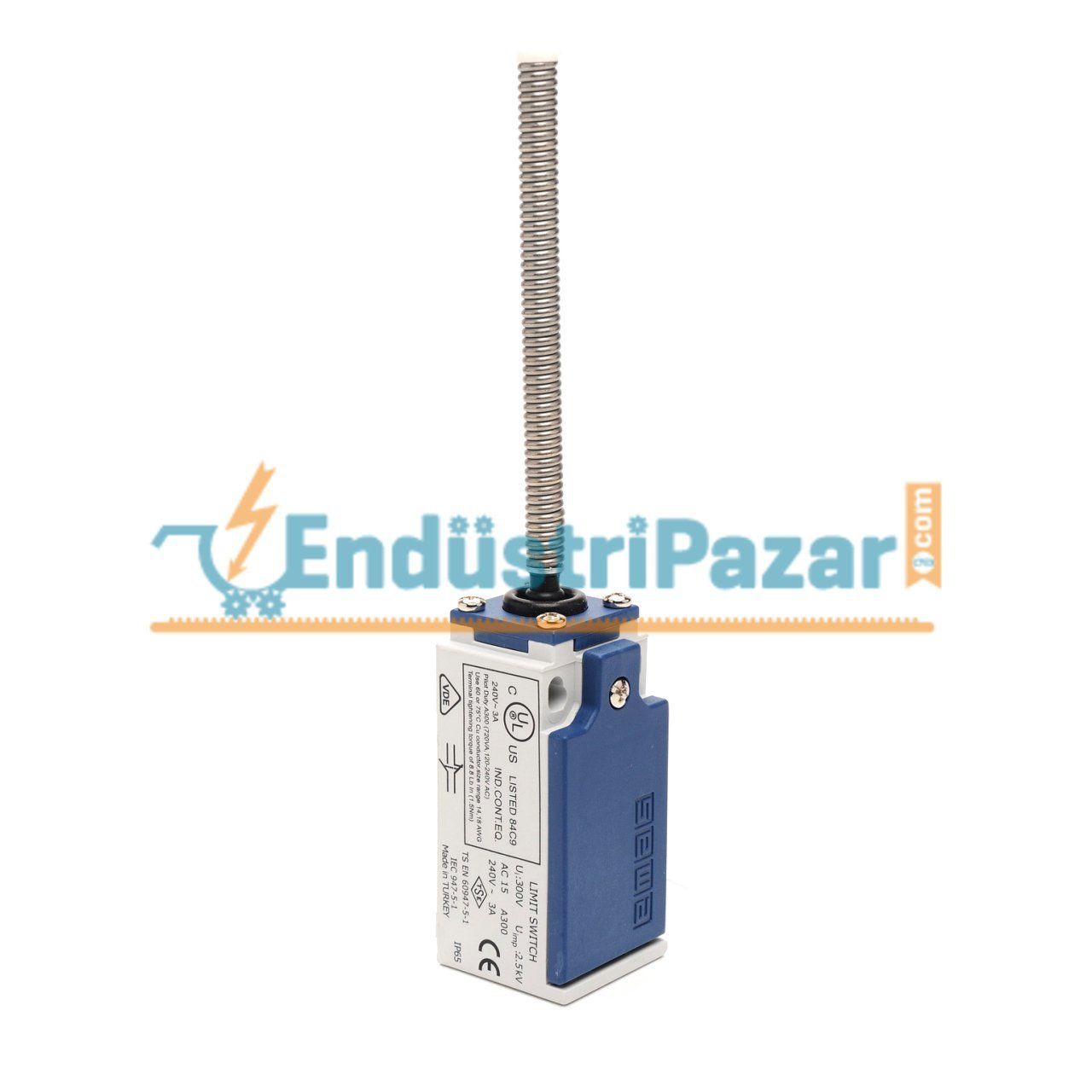 L51K13SOP103 AÇISAL HAREKETLİ UÇ TARAFI METAL SPİRAL ÇOK YÖN KOL SINIR ŞALTERİ EMAS
