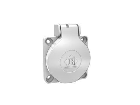 1*16A PLASTİK MONOFAZE PANO PRİZİ GRİ GÖVDELİ (YATAY GİRİŞLİ) IP44 BEMİS BY5-1402-2700