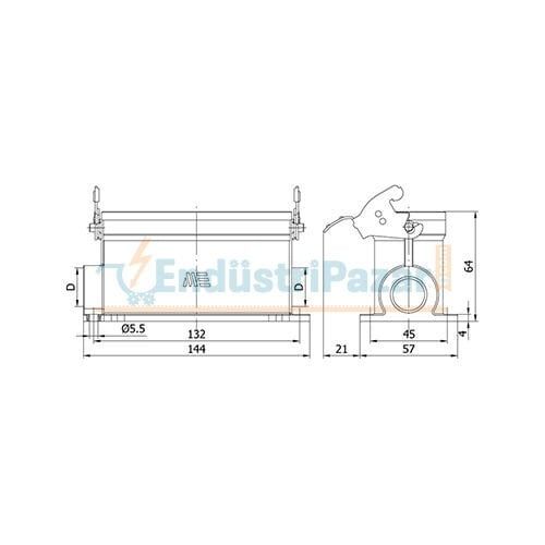 24*16A Duvar Prizi (Çift Girişli Tek Mandallı) IP65 403550S METE ENERJİ