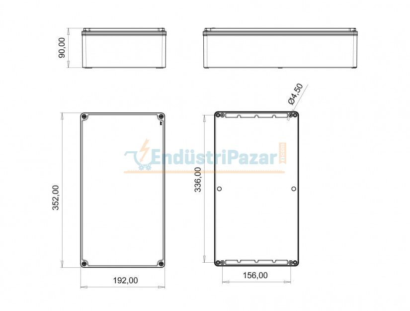 Ex-Proof Alüminyum Buat 190*350*90mm (Menteşeli) EXBB3-2160-1047 BEMİS