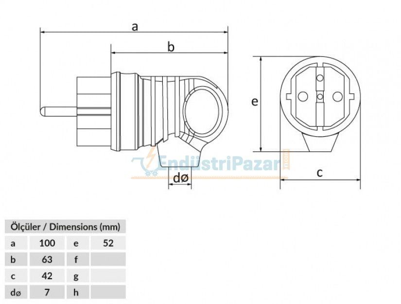1*16A Kauçuk Monofaze UPS Kulplu Eğik Fiş IP44 BK1-1402-2041 BEMİS