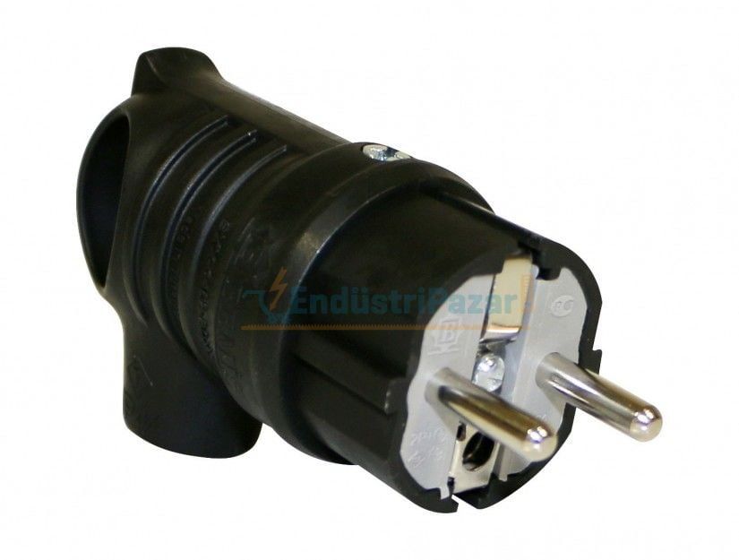 1*16A Kauçuk Monofaze UPS Kulplu Eğik Fiş IP44 BK1-1402-2041 BEMİS