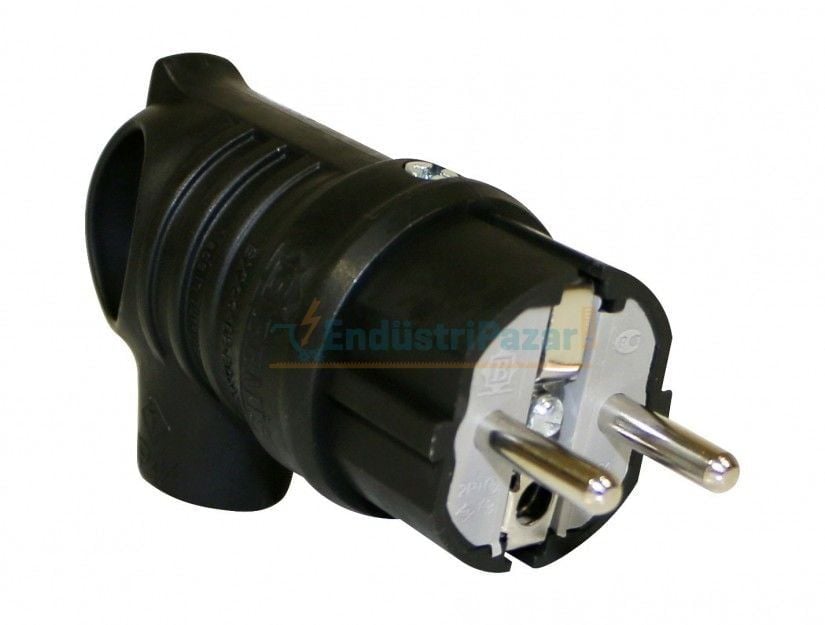 1*16A Kauçuk Monofaze UPS Kulplu Eğik Fiş IP44 BK1-1402-2041 BEMİS