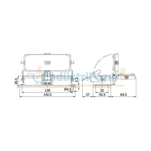 24*16A Makine Prizi (Tek Mandallı Kapaklı) IP65 403730S METE ENERJİ
