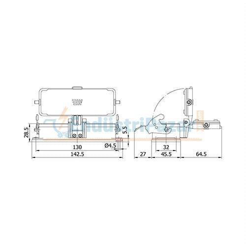 24*16A Makine Fişi (Tek Mandallı Kapaklı) IP65 403731S METE ENERJİ