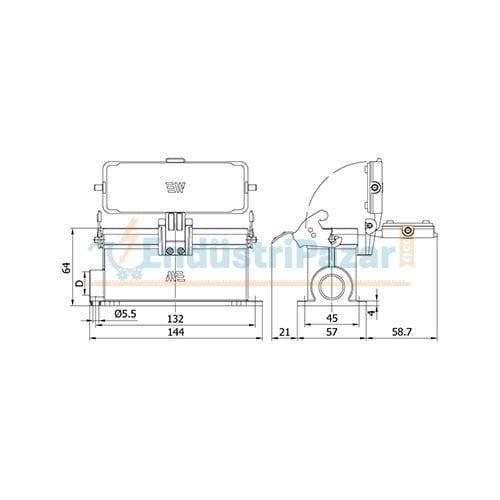 24*16A Duvar Prizi (Tek Mandallı Kapaklı) IP65 403732S METE ENERJİ