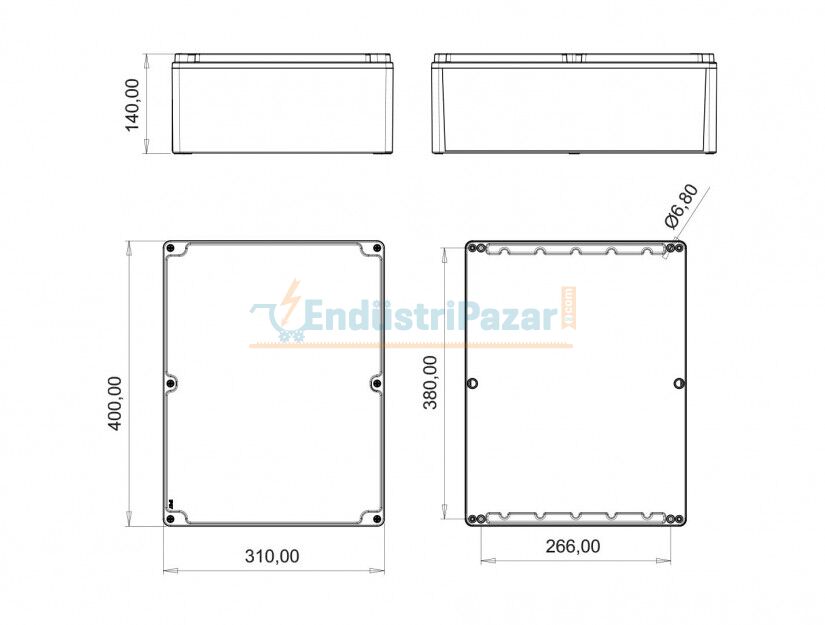 Ex-Proof Alüminyum Buat 310*400*140mm (Menteşeli) EXBB3-2180-1067 BEMİS