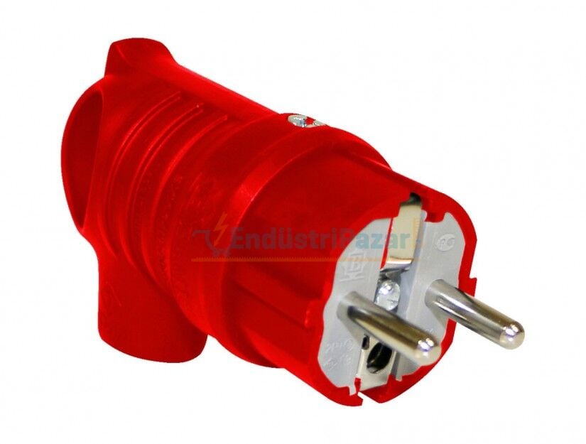 1*16A UPS Kulplu Eğik Fiş Kırmızı BV6-1402-2041 BEMİS