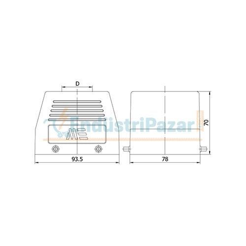 32*16A Fiş (Üst Giriş) IP65 403054 METE ENERJİ