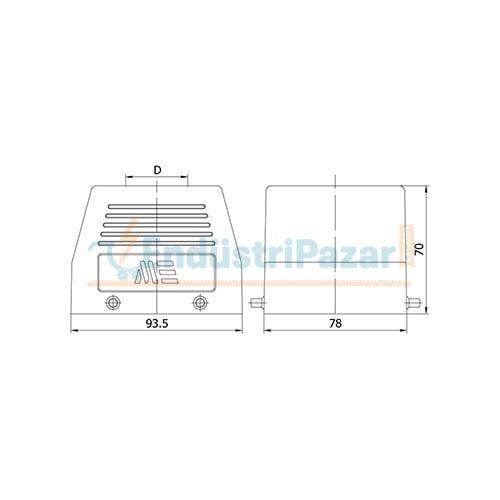 32*16A Uzatma Prizi (Üst Giriş) IP65 403052 METE ENERJİ