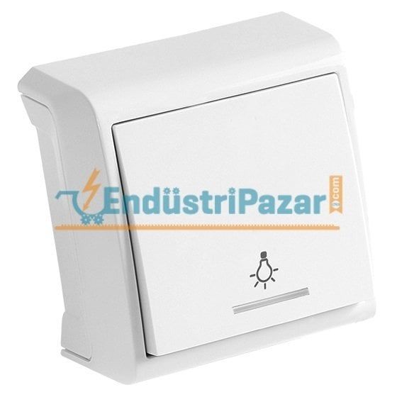 IŞIKLI LİGHT ANAHTARI SIVA ÜSTÜ VERA SERİSİ 90681014 VİKO