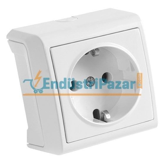 TOPRAKLI PRİZ SIVA ÜSTÜ VERA SERİSİ 90681008 VİKO