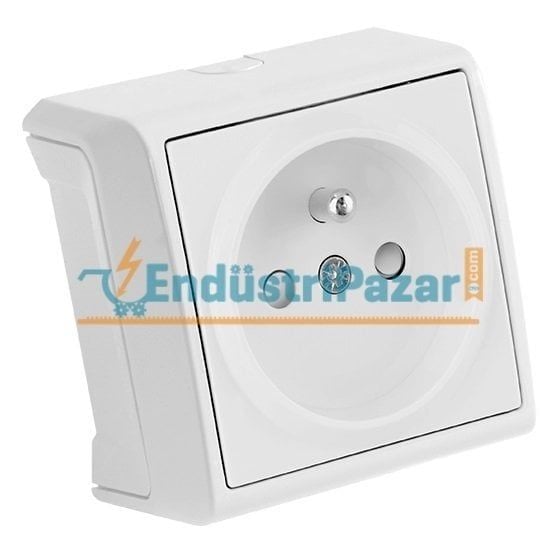 ÇOCUK KORUMALI UPS TOPRAKLI PRİZ SIVA ÜSTÜ VERA SERİSİ 90681045 VİKO