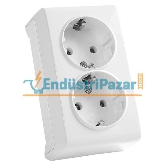 İKİLİ TOPRAKLI PRİZ SIVA ÜSTÜ VERA SERİSİ 90681056 VİKO