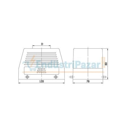 48*16A Fiş (Üst Giriş) IP65 403064 METE ENERJİ