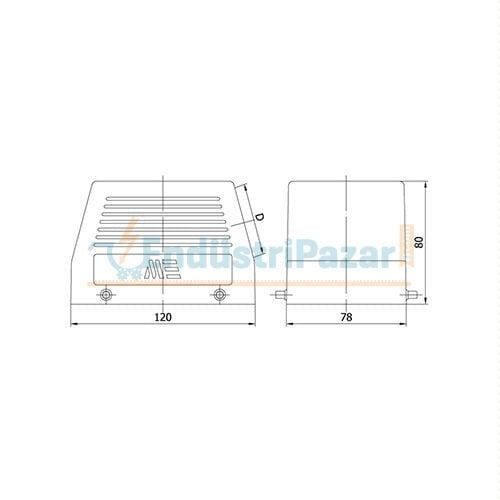 48*16A Fiş (Yan Giriş) IP65 403065 METE ENERJİ