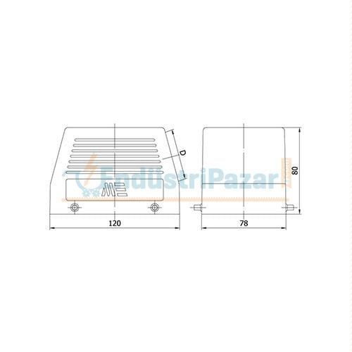 48*16A Uzatma Prizi (Yan Giriş) IP65 403063 METE ENERJİ