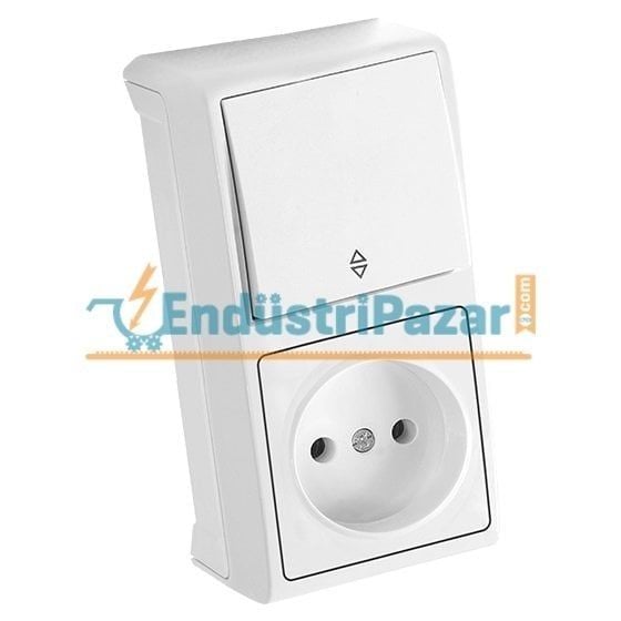 DİKEY İKİLİ KOMBİNE VEAVİEN VE PRİZ SIVA ÜSTÜ VERA SERİSİ 90681091 VİKO