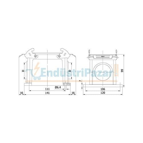 48*16A Duvar Fişi (Çift Girişli) IP65 403088S METE ENERJİ