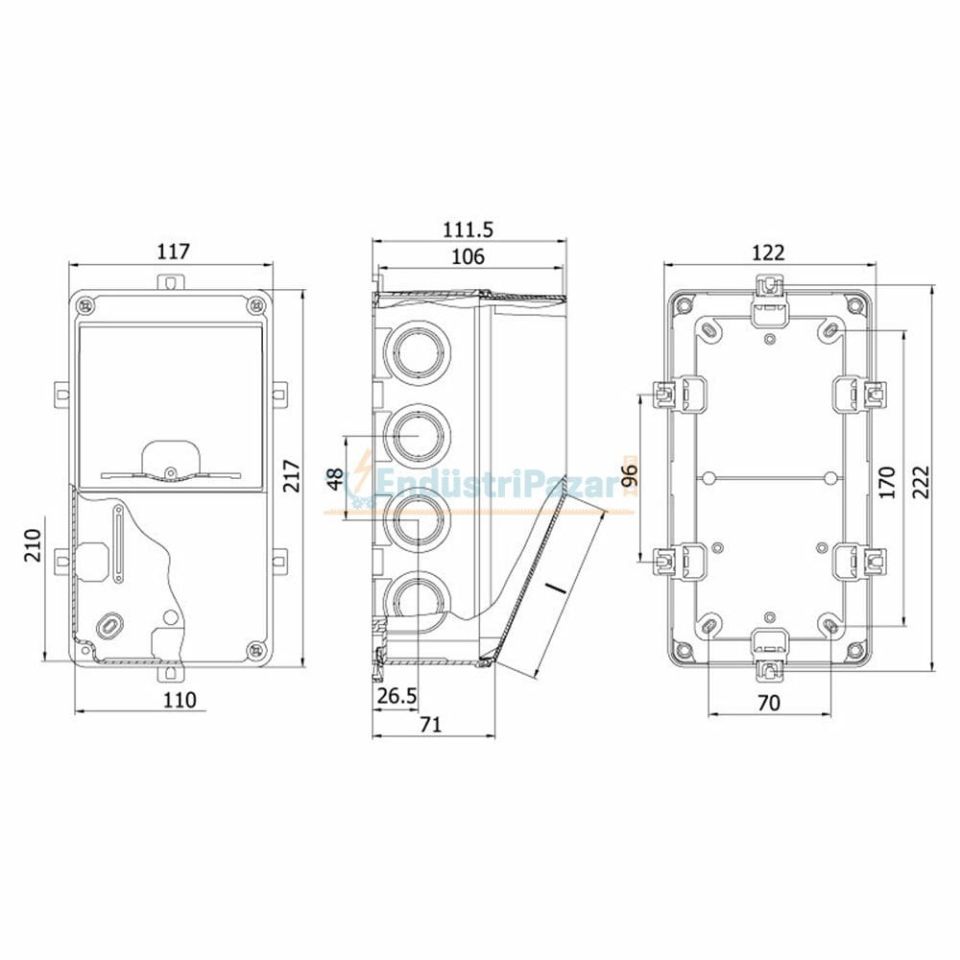 110*210*106mm Kombinasyon Kutusu (5'li) 650°C IP66 40202505 METE ENERJİ