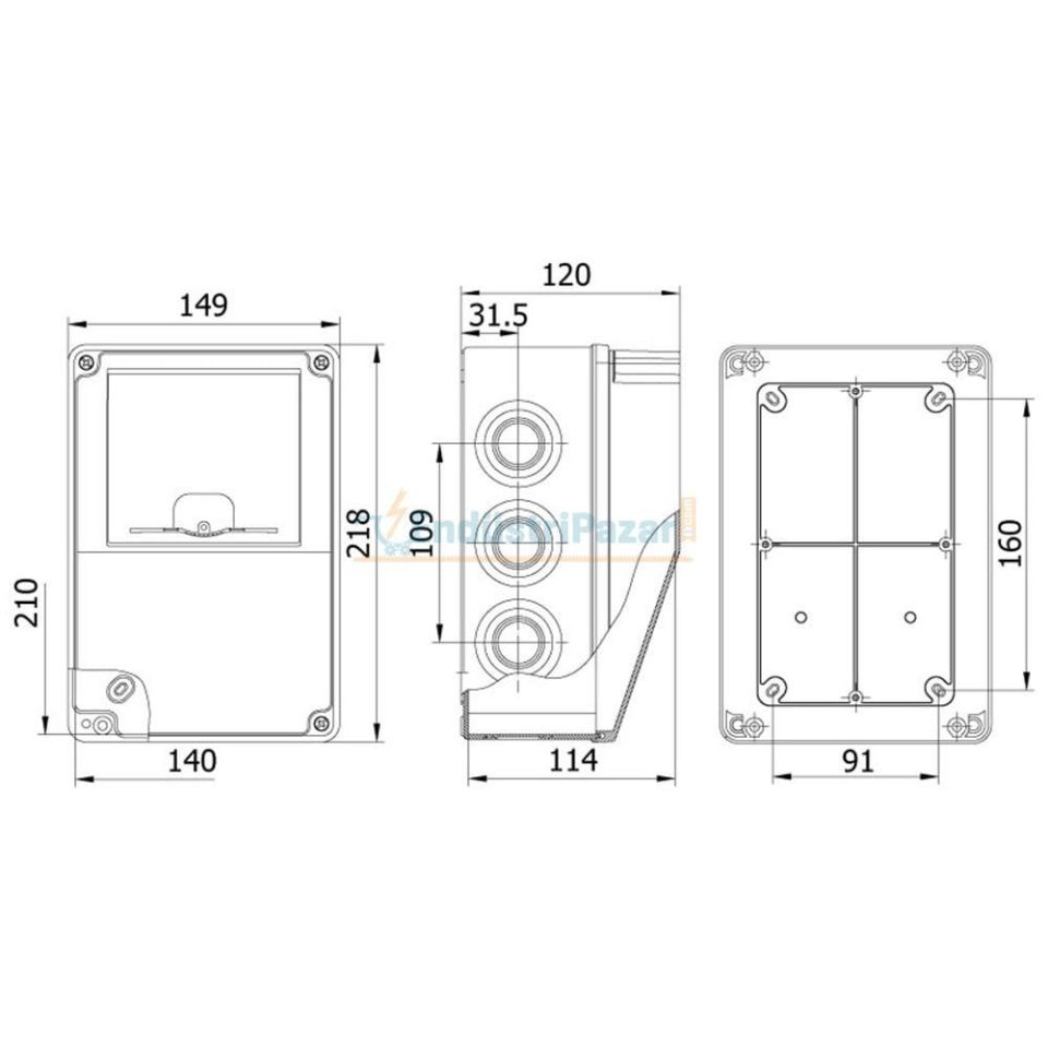 140*210*114mm Kombinasyon Kutusu (7'li) 650°C IP66 40204605 METE ENERJİ