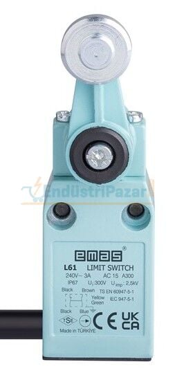 Metal Gövde 18mm Metal Kollu Makara Ani Hareketli 1NO+1NC Sınır Şalter L61K13MEM121 EMAS