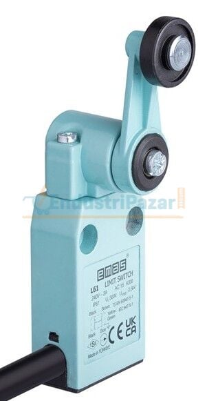 Metal Gövde 18mm Plastik Kollu Makara Ani Hareketli 1NO+1NC Sınır Şalter L61K13MEP121 EMAS
