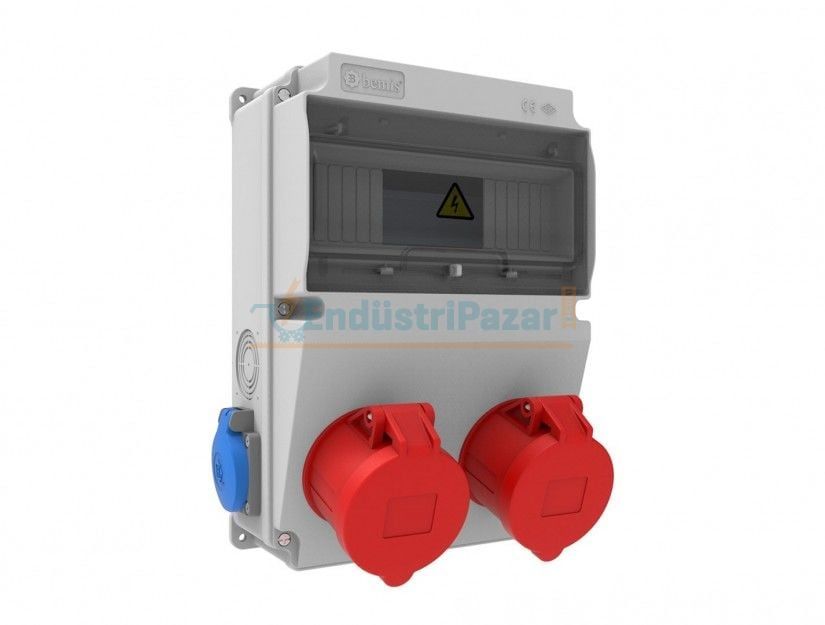 Ön 2 Ad 5/32A 380V Yan 2 Ad 1/16A 220V Prizli Kombinasyon IP44 BD2-2234-2020 BEMİS