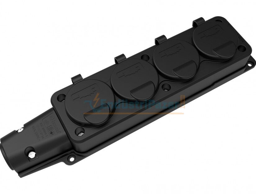 1*16A Kauçuk Monofaze Dörtlü Grup Priz IP54 BK1-1402-3614 BEMİS