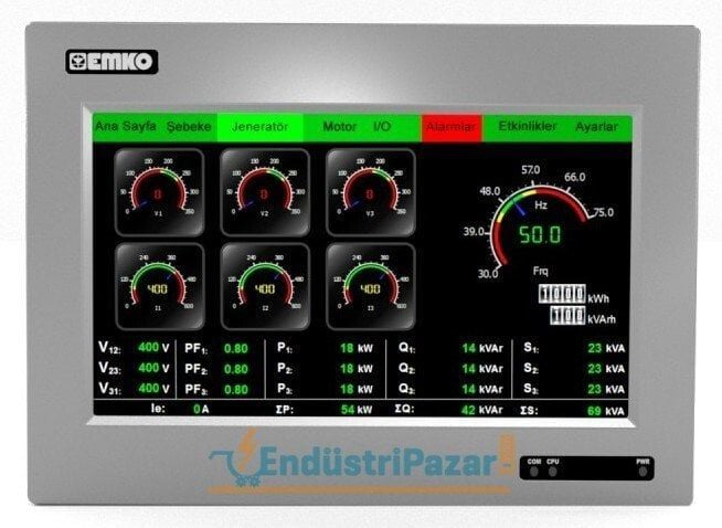 Proop-10P.E2.D5.D4.AC.AC (2*USB + 2*RS232 + 1*RS485 + 2*Ethernet + 5*Dijital Giriş + 4* Dijital Çıkış (Transistör) + 2*4...20mA Analog Giriş + 2*4...20mA Analog Çıkış) 10.1`` TFT Dokunmatik Operatör Paneli Process Serisi EMKO