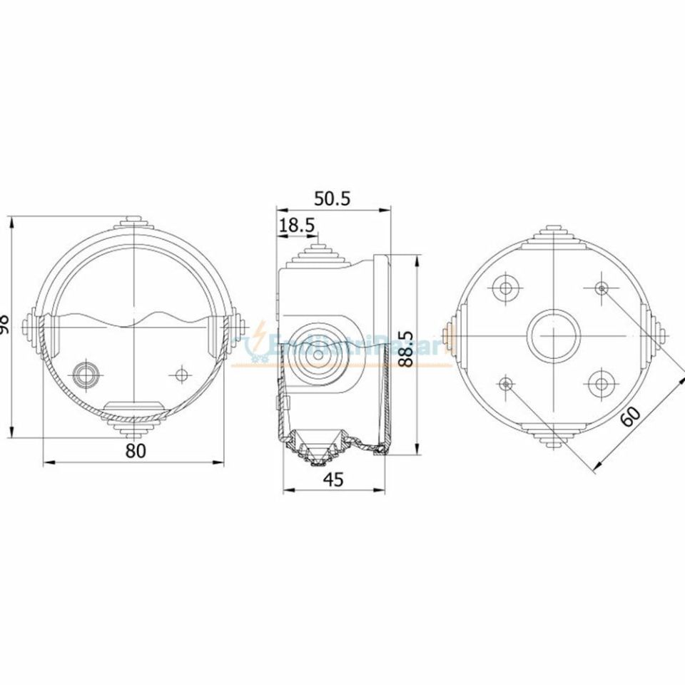 80*45mm Termoplastik Buat (Geçmeli Kapak) 650°C IP44 40200305 METE ENERJİ