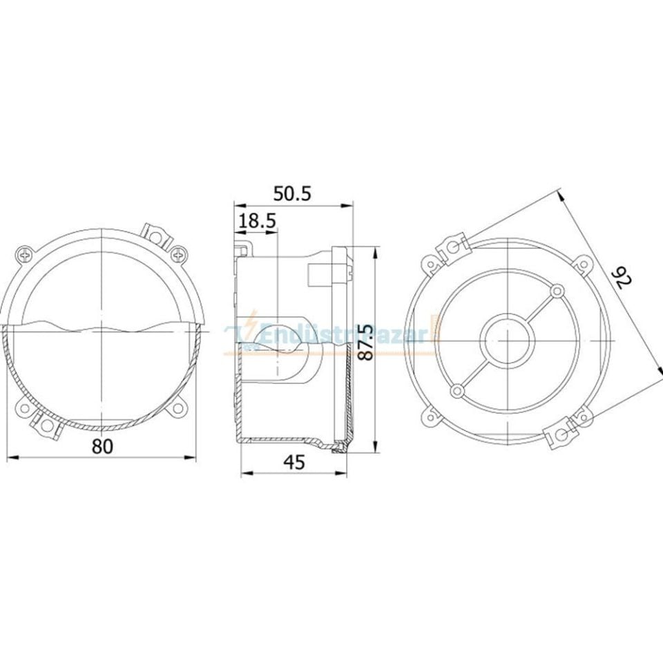 80*45mm Termoplastik Buat (Vidalı Kapak) 650°C IP67 40200605 METE ENERJİ
