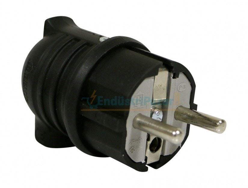 1*16A Kauçuk Monofaze Eğik UPS Fiş IP44 BK1-1402-2042 BEMİS