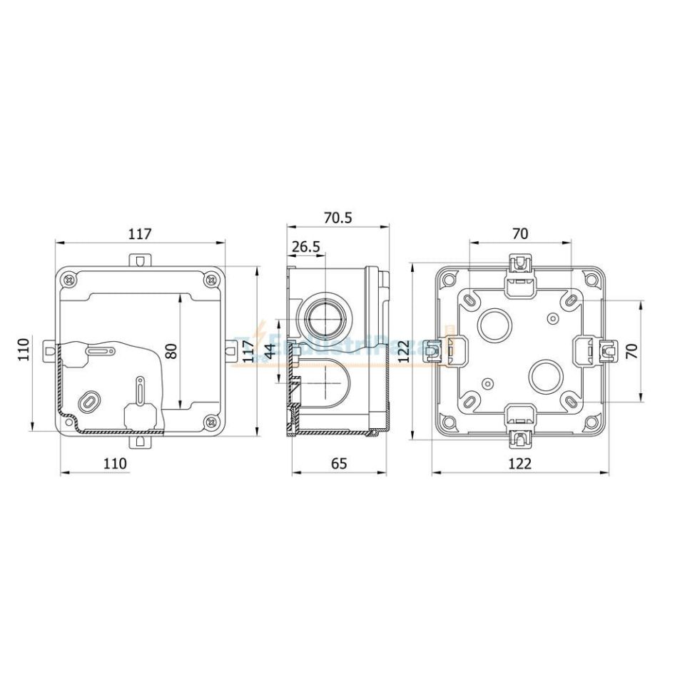 110*110*65mm Termoplastik Buat 650°C IP67 40201005 METE ENERJİ