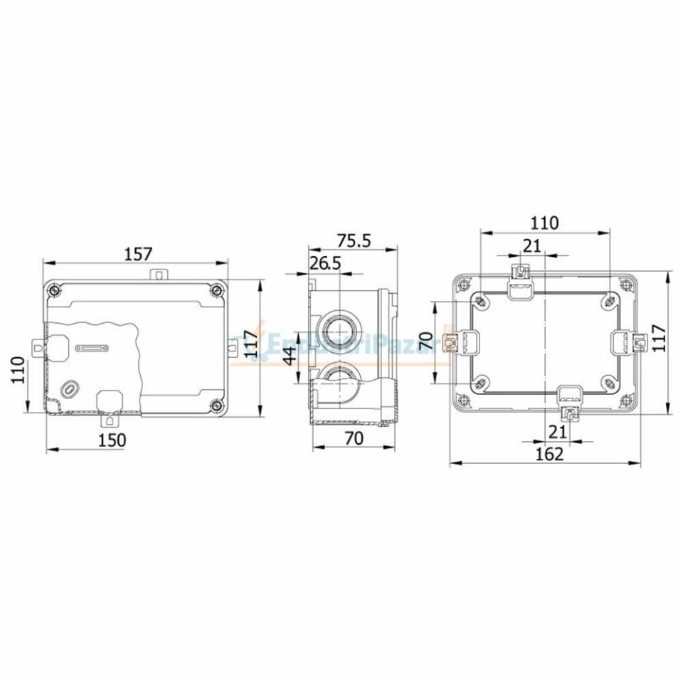 110*150*70mm Termoplastik Buat 650°C IP67 40201505 METE ENERJİ