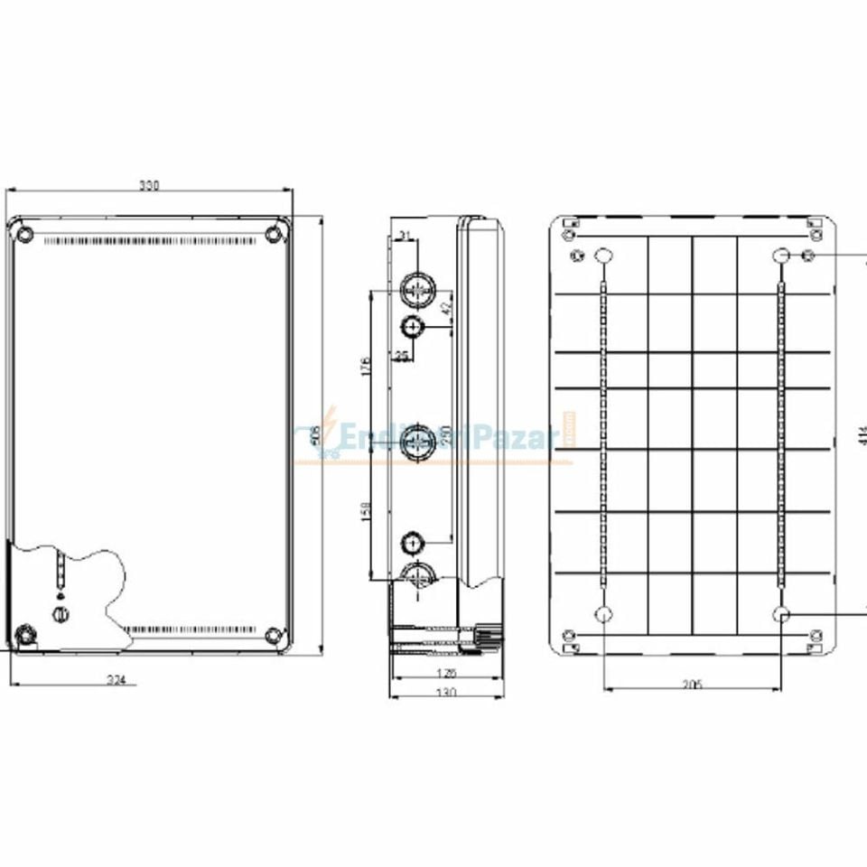 330*506*130mm Termoplastik Buat IP65 T3954 METE ENERJİ