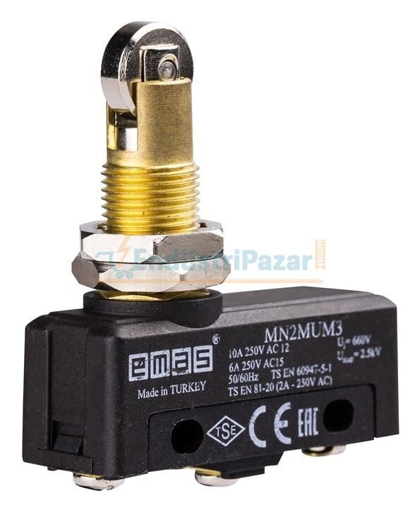 Metal Makaralı Pimli 1CO Mini Switch MN2MUM3 EMAS