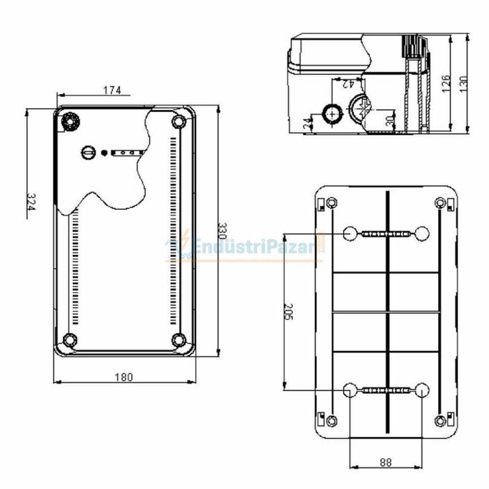 330*180*130mm Termoplastik Buat IP65 T3955 METE ENERJİ
