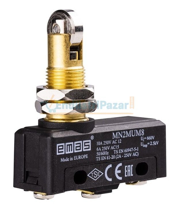 Metal Makaralı 1CO Mini Switch MN2MUM8 EMAS