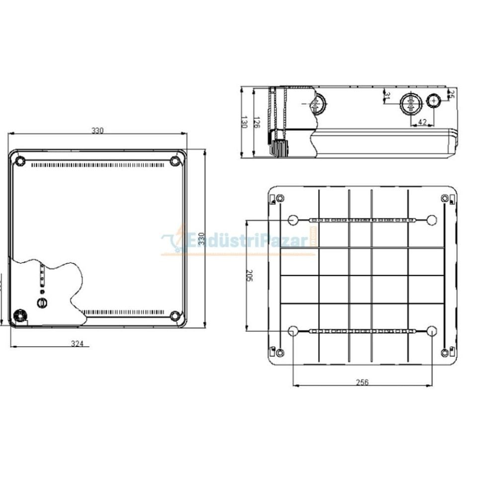 330*330*130mm Termostatik Buat IP65 T3956 METE ENERJİ