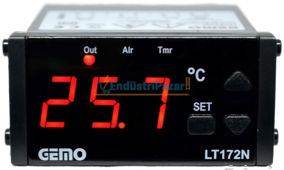 LT172N-230VAC-R + GM-NTC-105C Isıtma/Soğutma Fonksiyonlu On/Off Sıcaklık Kontrol Cihazı GEMO