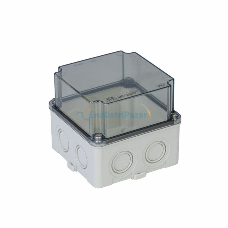 110*110*100mm Termoplastik Buat (Derin Şeffaf Kapak) IP67 40201207 METE ENERJİ