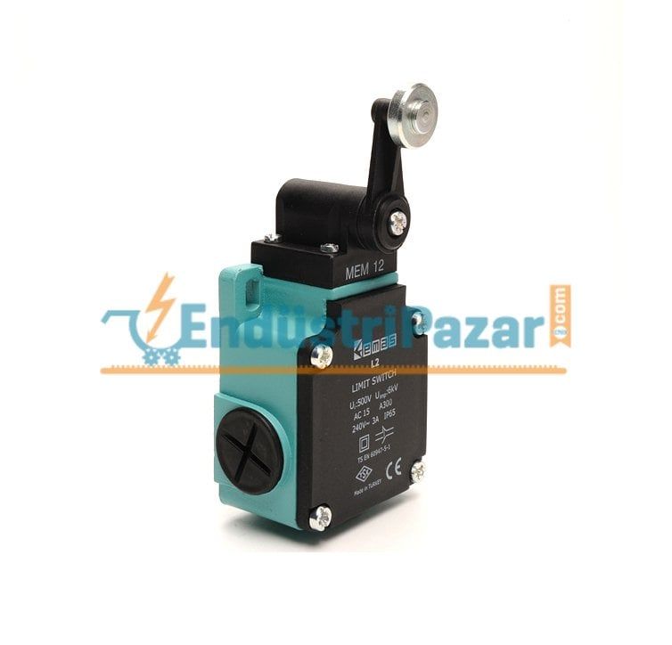 L2K13MEM121 AÇISAL HAREKETLİ 20 MM METAL MAKARALI DÖNER KOL SINIR ŞALTERİ EMAS